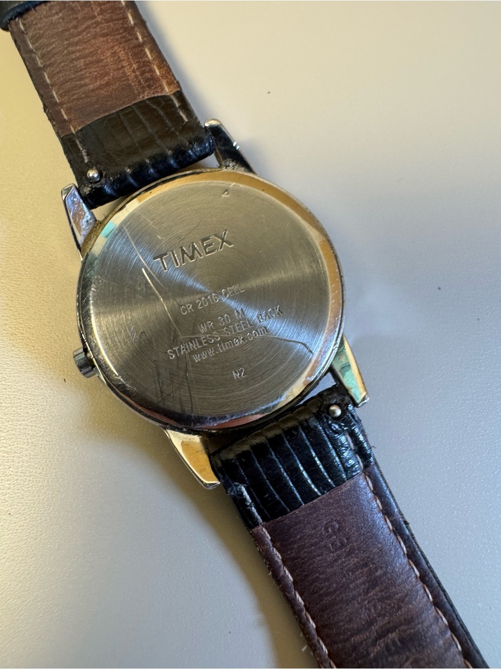 Timex Men’s Black Strap White Dial Indiglo WR Watch - Picture 4 of 6